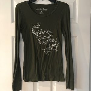 Lucky brand metal bling embossed shirt